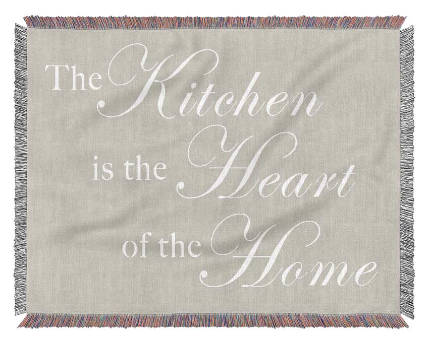 Kitchen Quote The Kitchen Is The Heart Of The Home Pink Woven Blanket