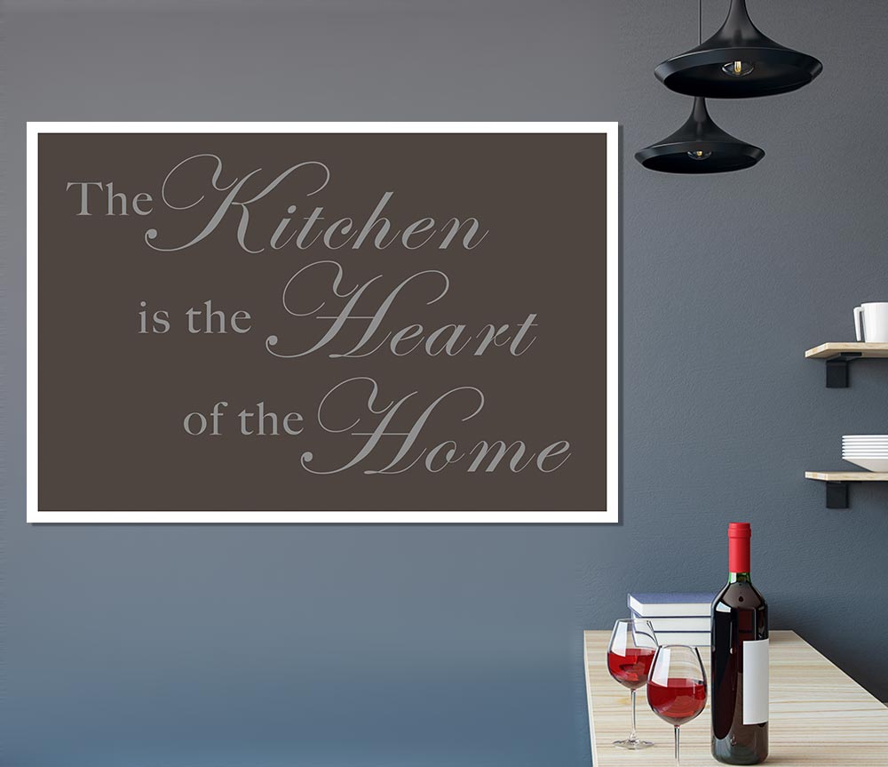 Kitchen Quote The Kitchen Is The Heart Of The Home Chocolate Print Poster Wall Art