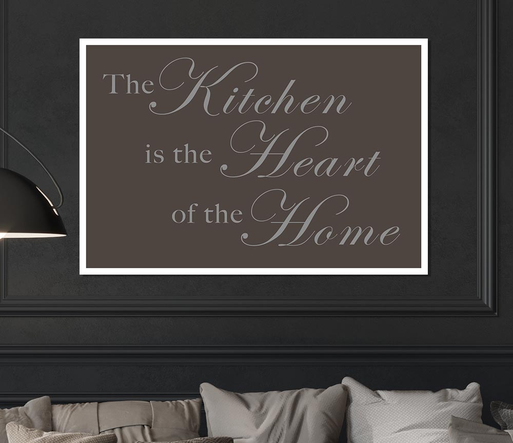 Kitchen Quote The Kitchen Is The Heart Of The Home Chocolate Print Poster Wall Art