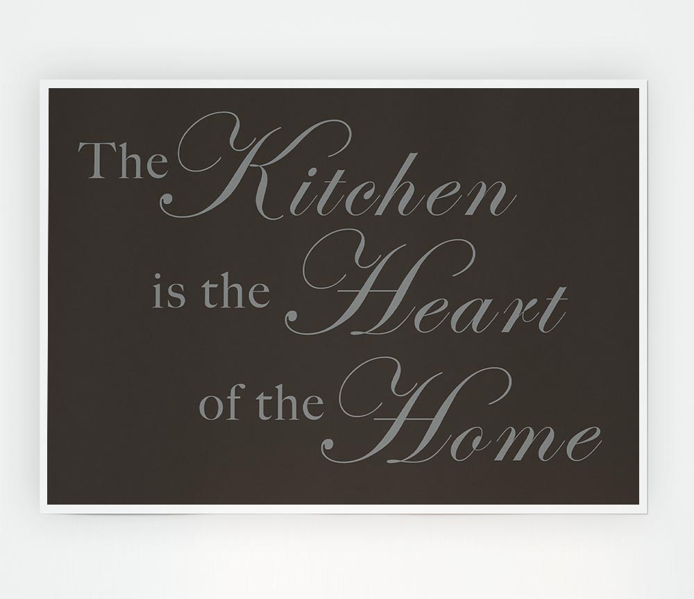 Kitchen Quote The Kitchen Is The Heart Of The Home Chocolate Print Poster Wall Art