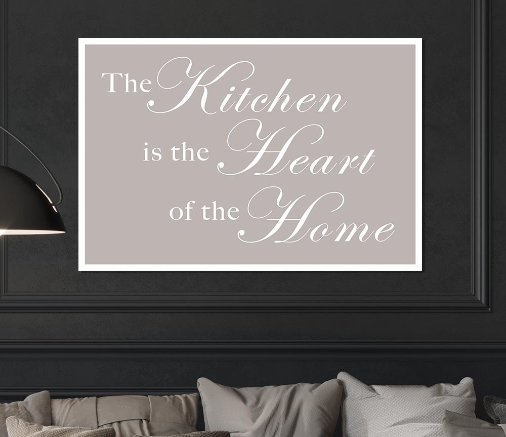 Kitchen Quote The Kitchen Is The Heart Of The Home Beige Print Poster Wall Art