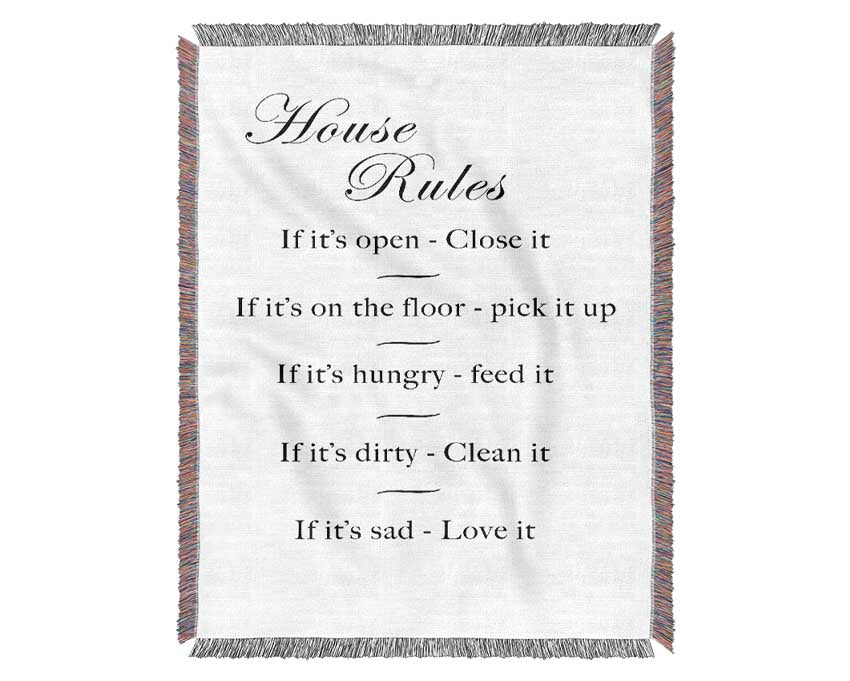 House Rules 2 White Woven Blanket