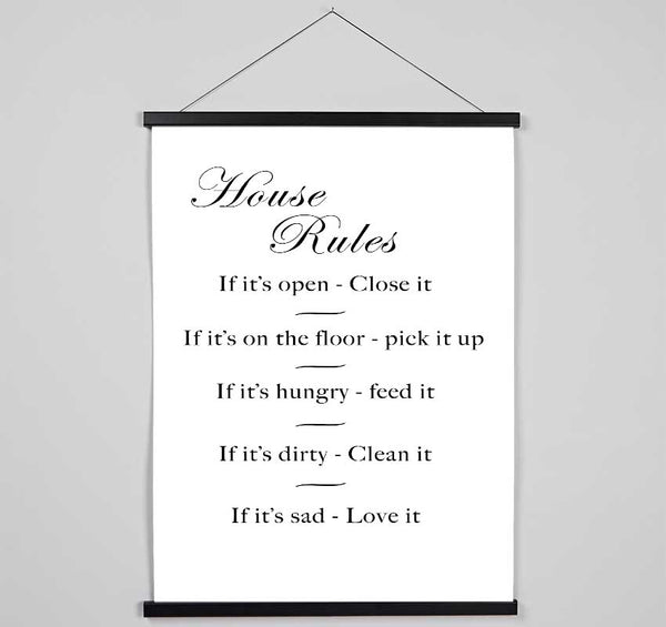 House Rules 2 White Hanging Poster - Wallart-Direct UK