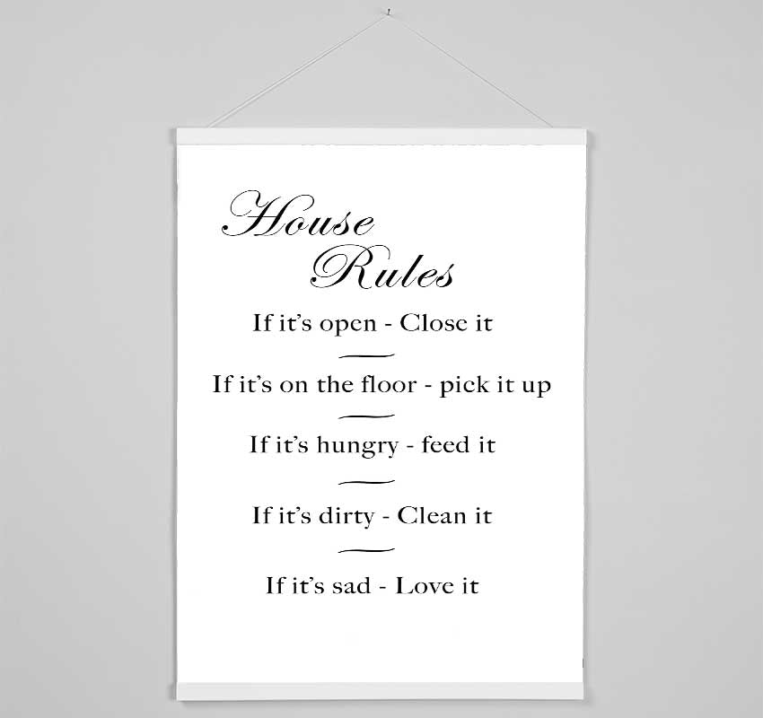 House Rules 2 White Hanging Poster - Wallart-Direct UK