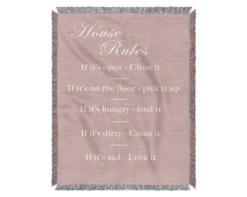 House Rules 2 Vivid Pink Woven Blanket