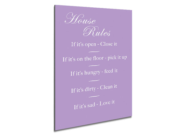 Family Quote House Rules 2 Lilac