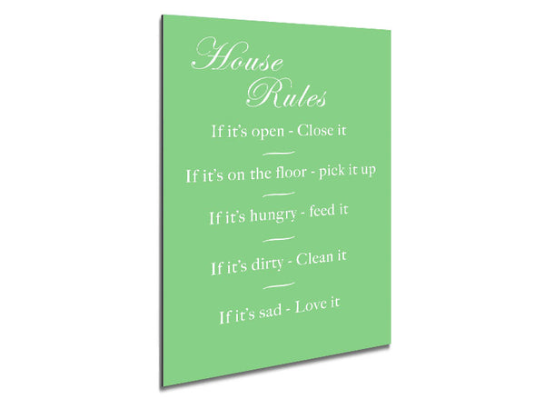 Family Quote House Rules 2 Green