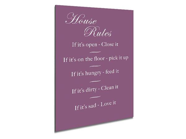 Family Quote House Rules 2 Dusty Pink