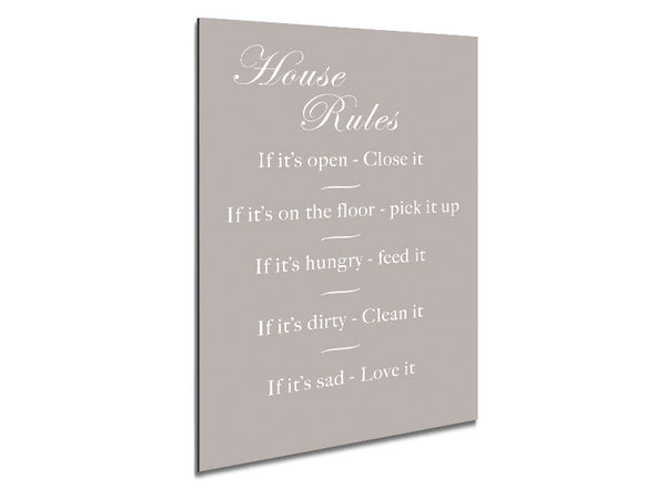 Family Quote House Rules 2 Beige