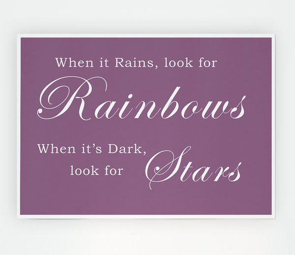 When It Rains Look For Rainbows Dusty Pink Print Poster Wall Art