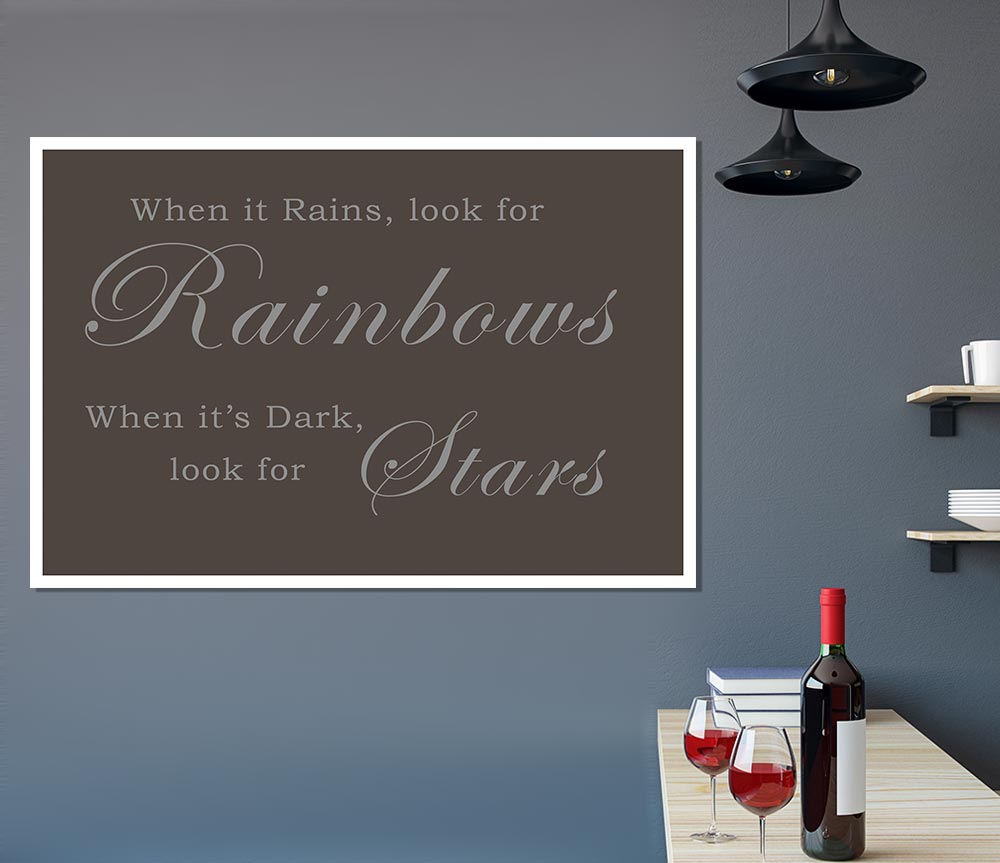 When It Rains Look For Rainbows Chocolate Print Poster Wall Art