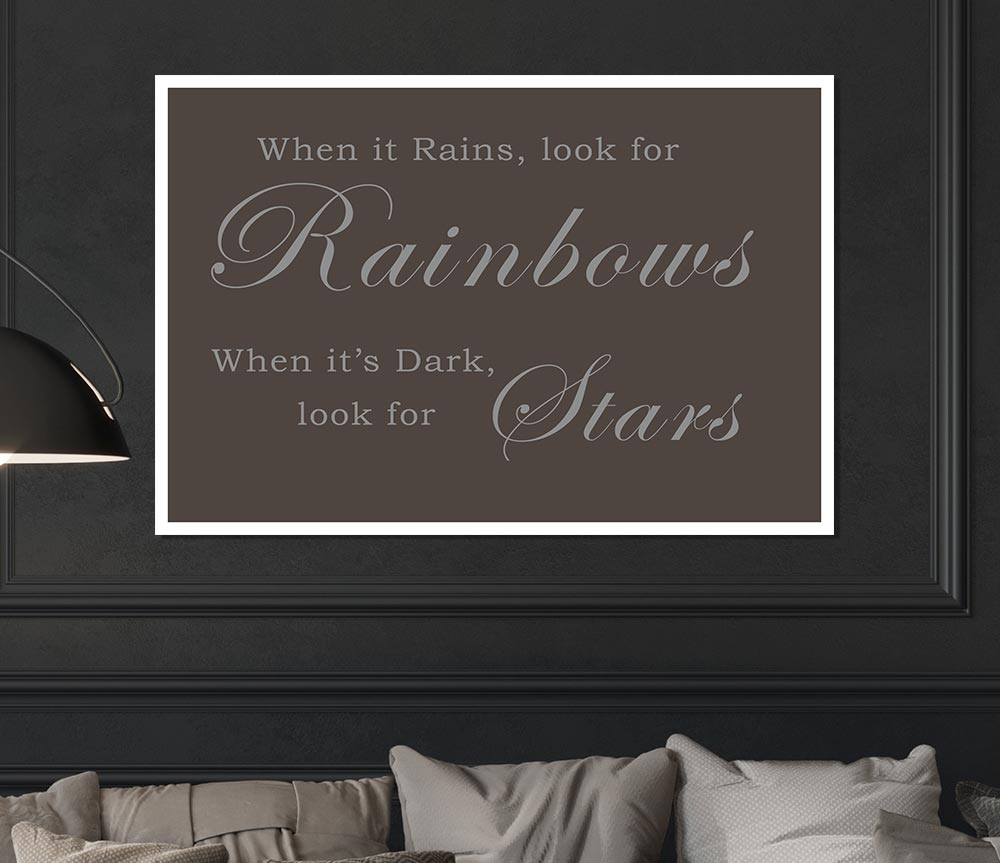 When It Rains Look For Rainbows Chocolate Print Poster Wall Art