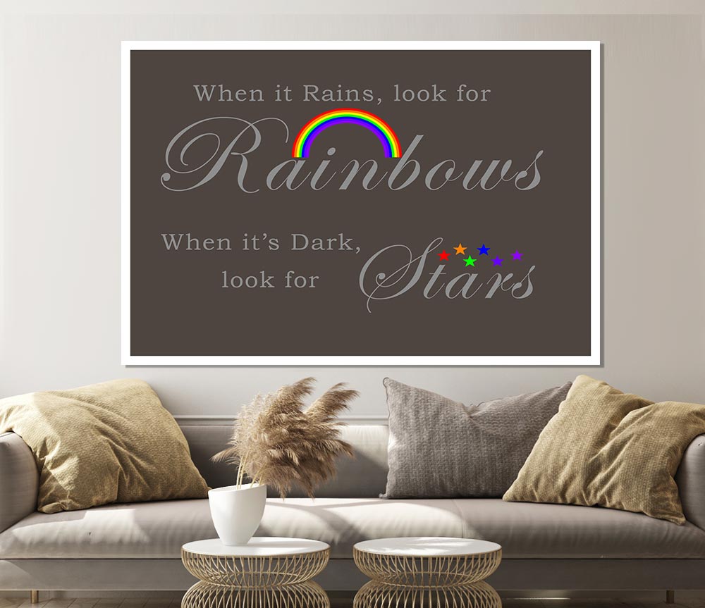 When It Rains Look For Rainbows 2 Chocolate Print Poster Wall Art