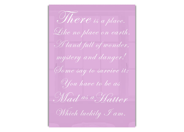 Alice In Wonderland As Mad As A Hatter Pink