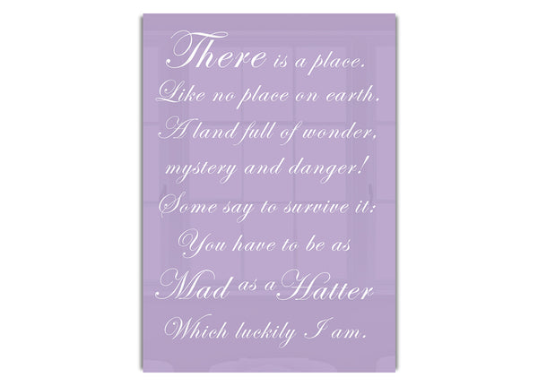 Alice In Wonderland As Mad As A Hatter Lilac