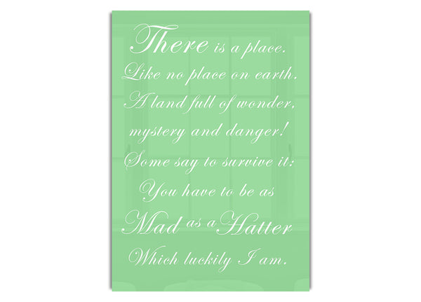 Alice In Wonderland As Mad As A Hatter Green