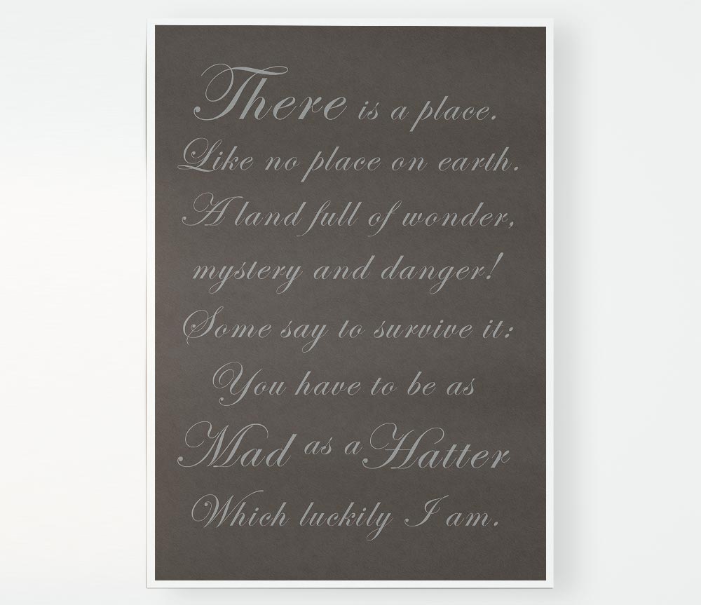 Alice In Wonderland As Mad As A Hatter Chocolate Print Poster Wall Art