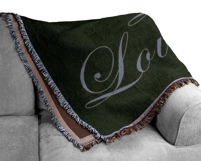 Kitchen Quote Eat Laugh Love Chocolate Woven Blanket