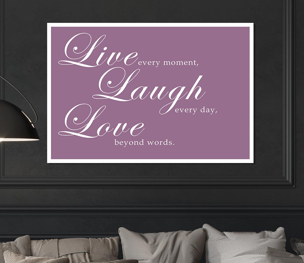 Family Quote Live Laugh Love 2 Dusty Pink Print Poster Wall Art