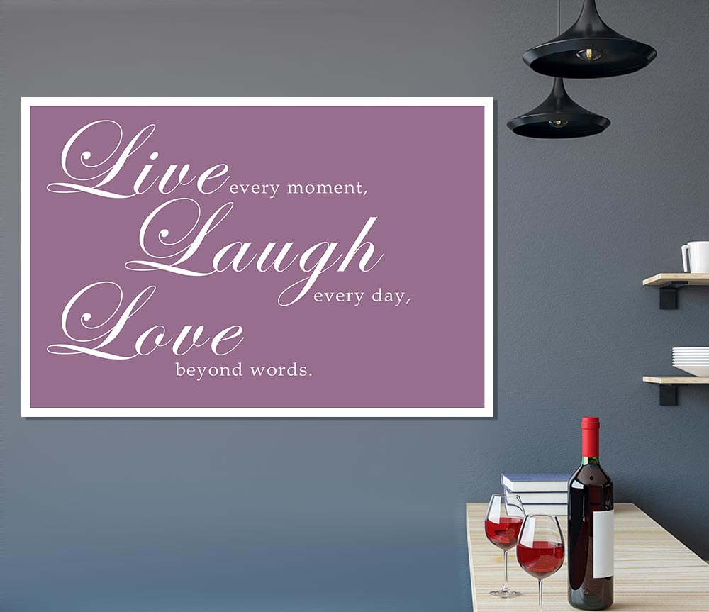 Family Quote Live Laugh Love 2 Dusty Pink Print Poster Wall Art