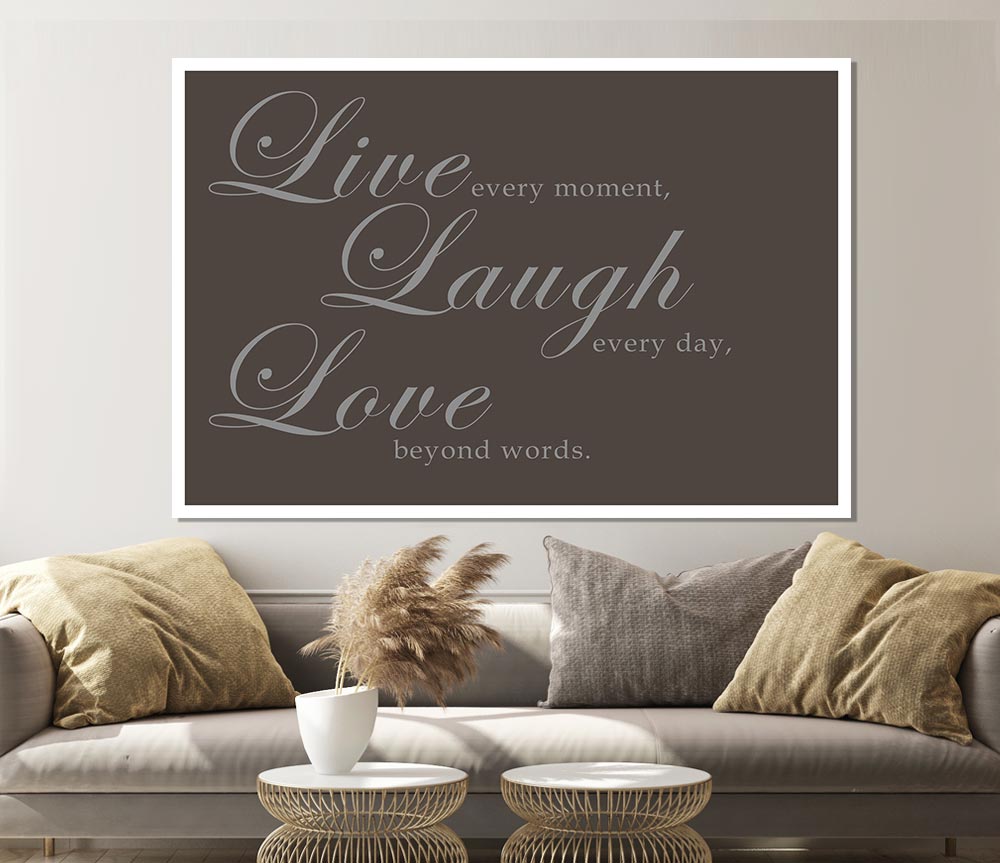 Family Quote Live Laugh Love 2 Chocolate Print Poster Wall Art