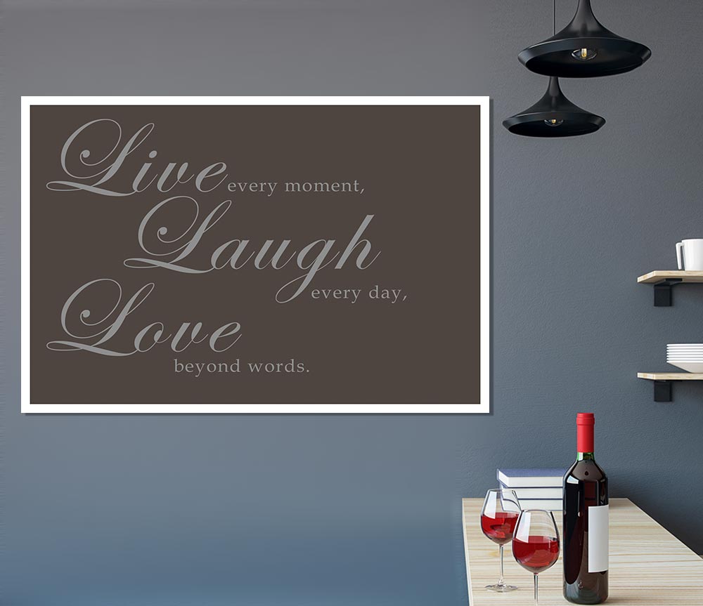 Family Quote Live Laugh Love 2 Chocolate Print Poster Wall Art