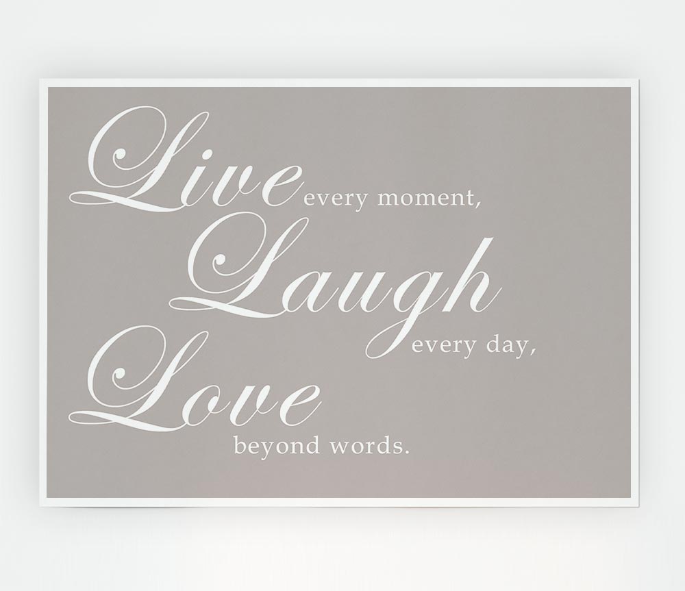 Family Quote Live Laugh Love 2 Beige Print Poster Wall Art