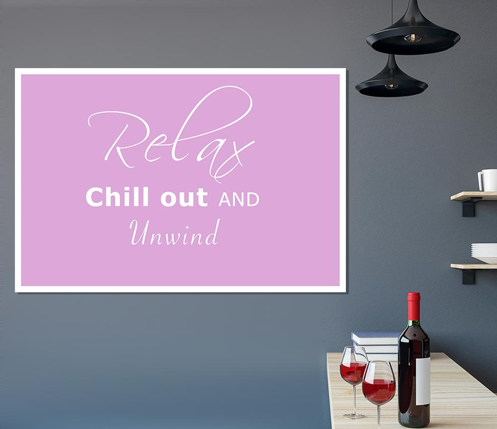 Bathroom Quote Relax Chill Out Pink Print Poster Wall Art