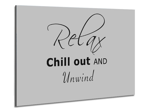 Bathroom Quote Relax Chill Out Grey