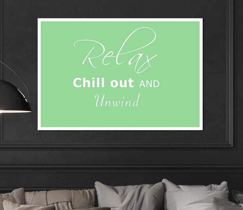 Bathroom Quote Relax Chill Out Green Print Poster Wall Art