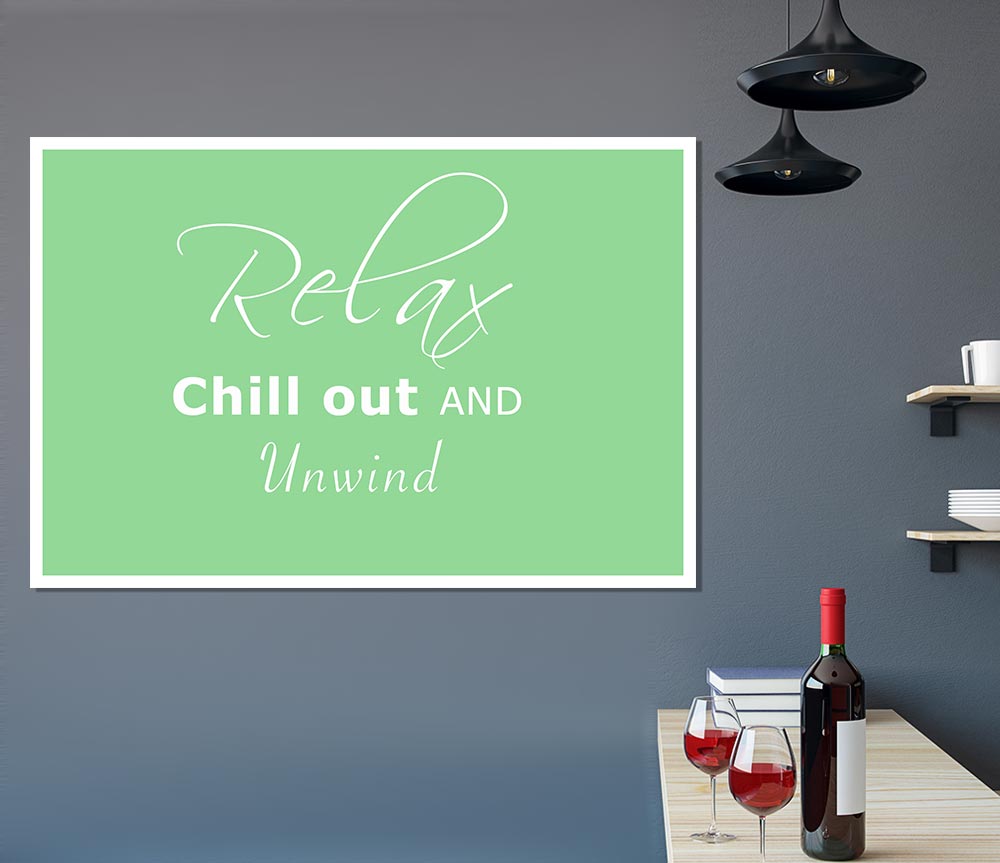 Bathroom Quote Relax Chill Out Green Print Poster Wall Art