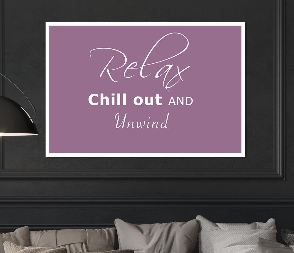 Bathroom Quote Relax Chill Out Dusty Pink Print Poster Wall Art