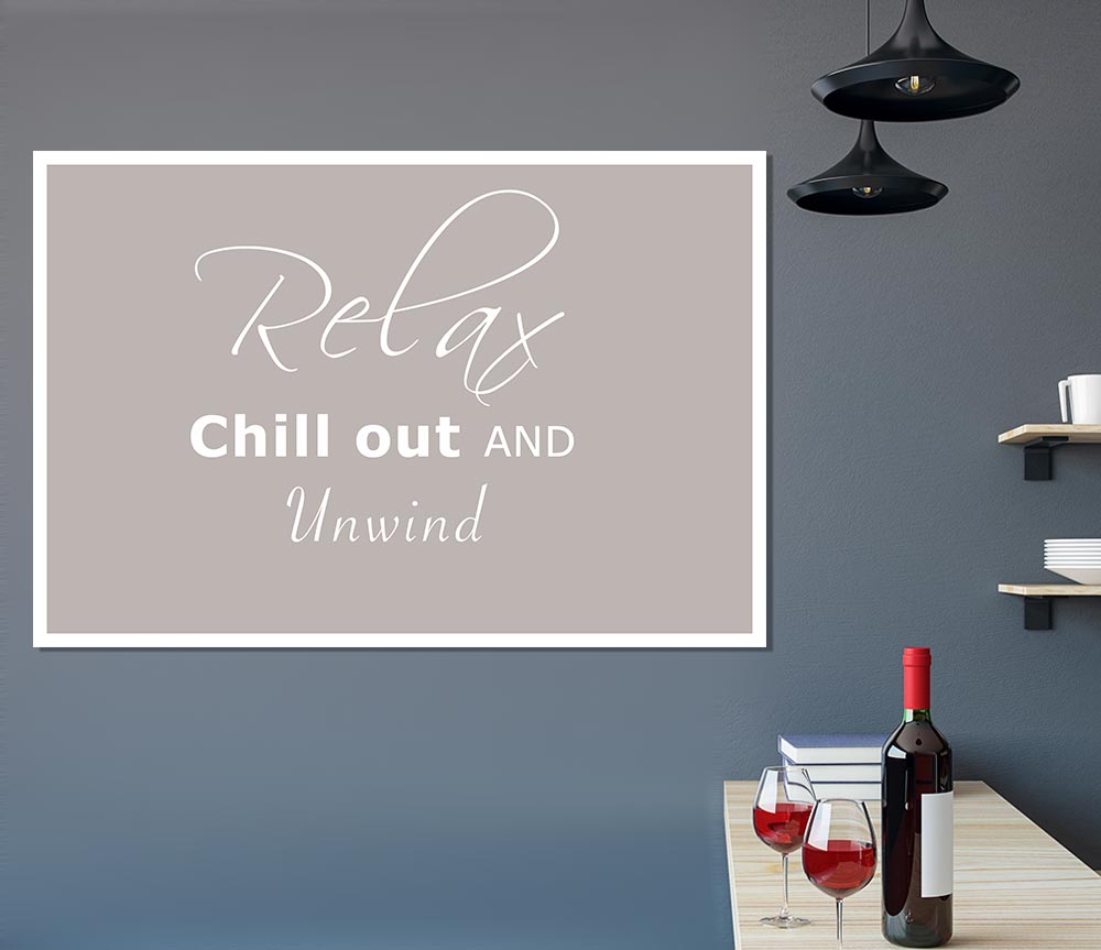 Bathroom Quote Relax Chill Out Beige Print Poster Wall Art