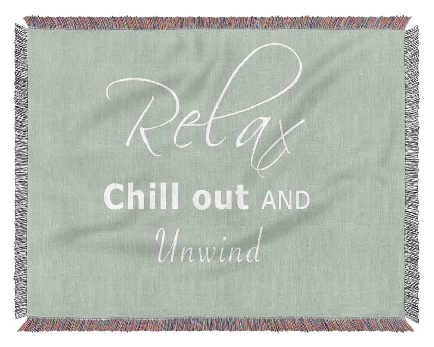 Bathroom Quote Relax Chill Out Beige Woven Blanket