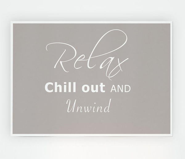 Bathroom Quote Relax Chill Out Beige Print Poster Wall Art