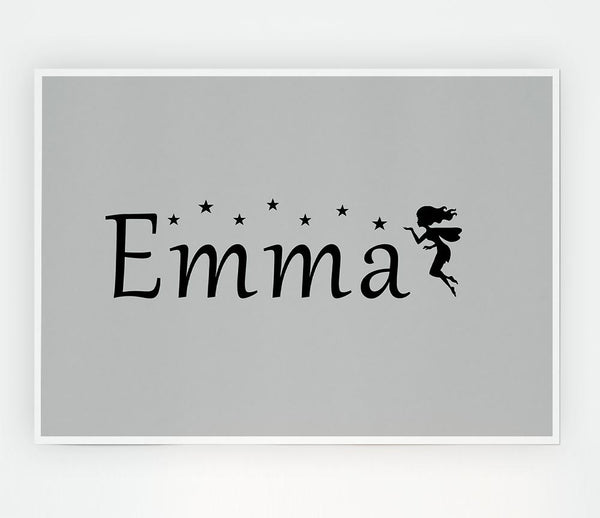 Your Name In Fairy Dust Grey Print Poster Wall Art