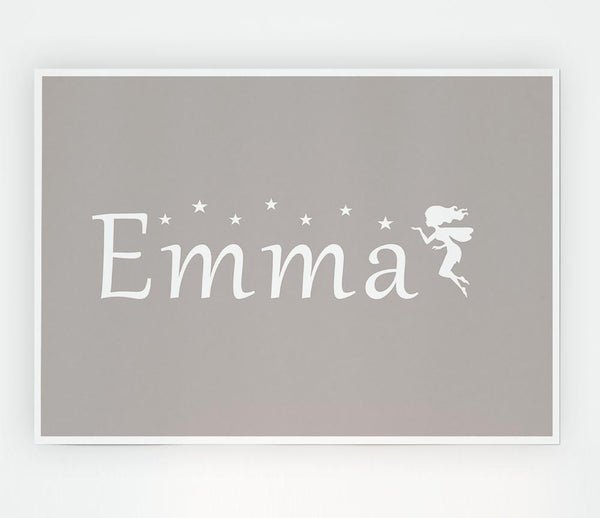 Your Name In Fairy Dust Beige Print Poster Wall Art