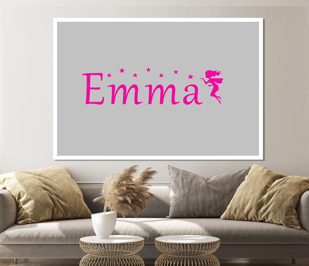 Girls Room Quote Your Name In Fairy Dust 2 Grey Print Poster Wall Art