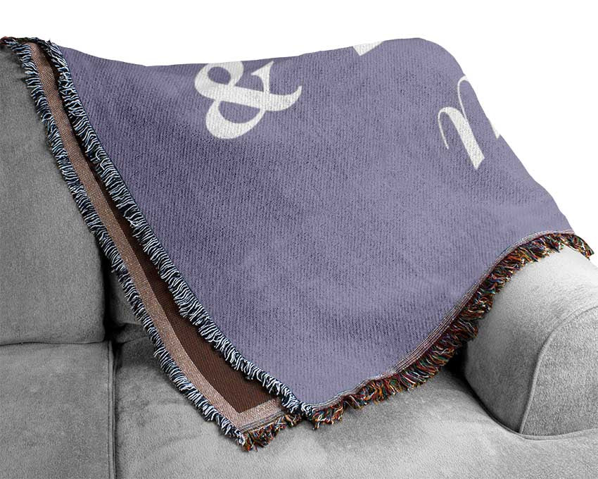 Kitchen Quote Eat Drink n Be Merry Lilac Woven Blanket