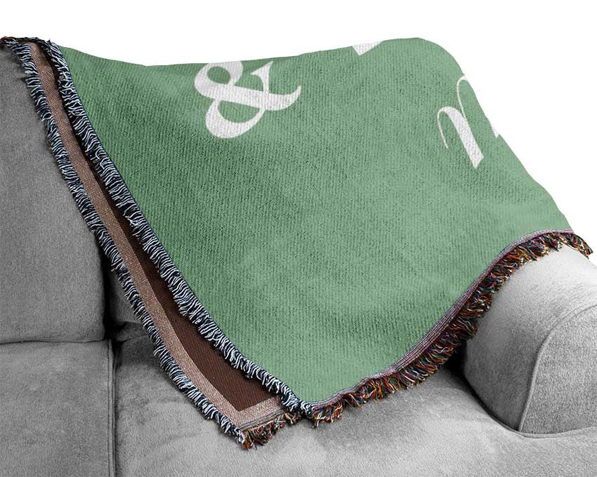 Kitchen Quote Eat Drink n Be Merry Green Woven Blanket