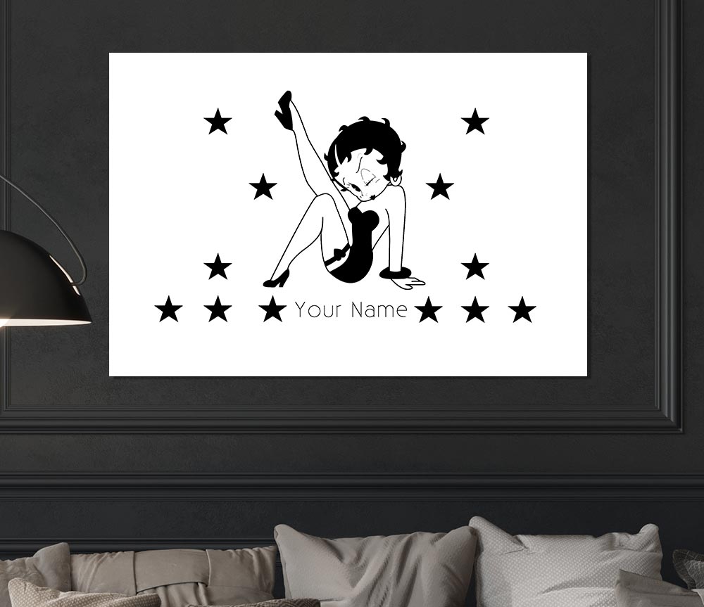 Betty Boop Your Name Stars White Print Poster Wall Art