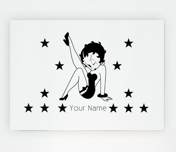 Betty Boop Your Name Stars White Print Poster Wall Art