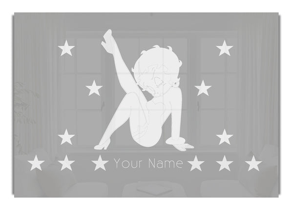 Betty Boop Your Name Stars Grey White