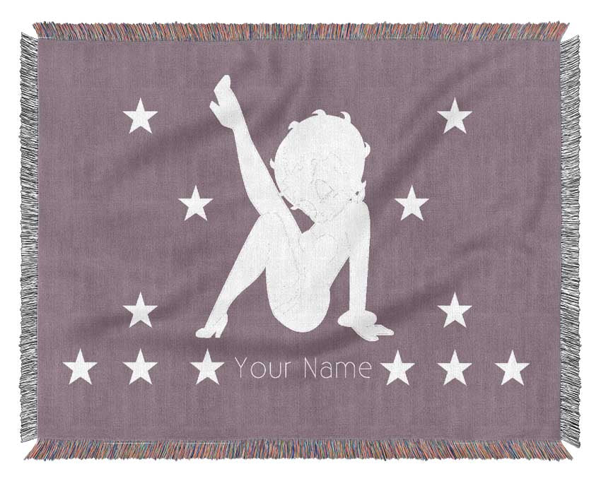 Betty Boop Your Name Stars Dusty Pink Woven Blanket