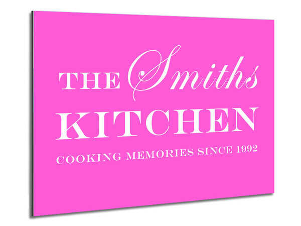 Kitchen Quote Your Family Name And Date Kitchen Vivid Pink