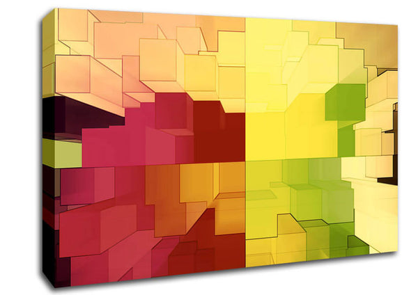 Picture of 3D Colourful Cubes Canvas Print Wall Art