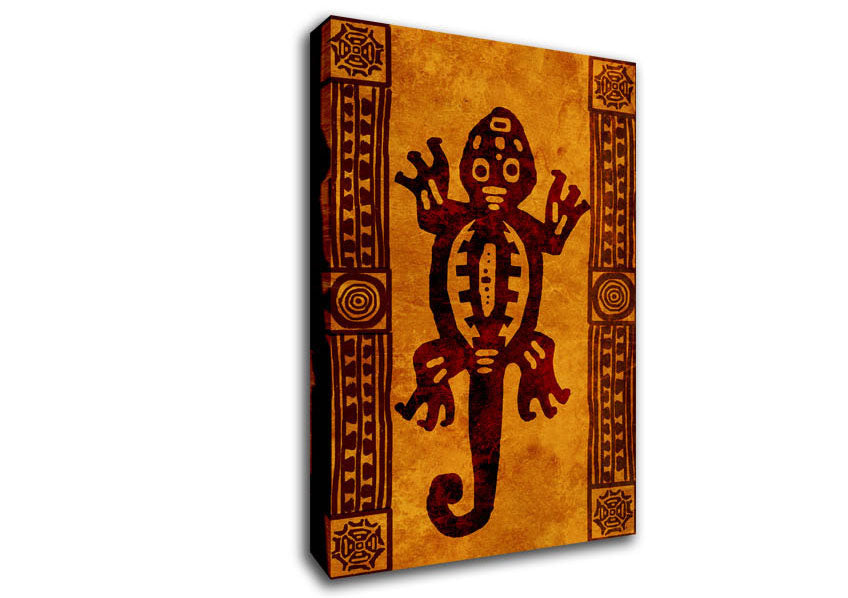 Picture of Aboriginal Gecko Earth Canvas Print Wall Art