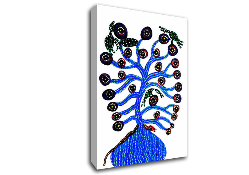 Picture of Aboriginal Blue Animal Tree Canvas Print Wall Art