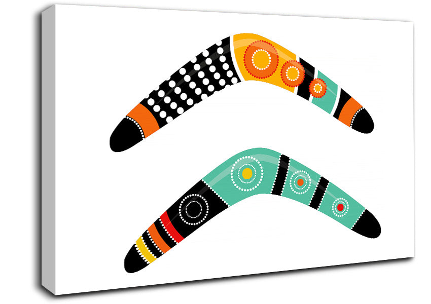 Picture of Aboriginal Boomerang Canvas Print Wall Art