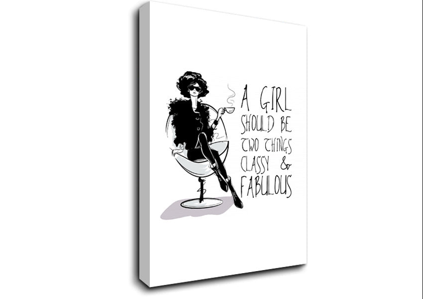 Picture of A Girl Should Be Two Things Canvas Print Wall Art